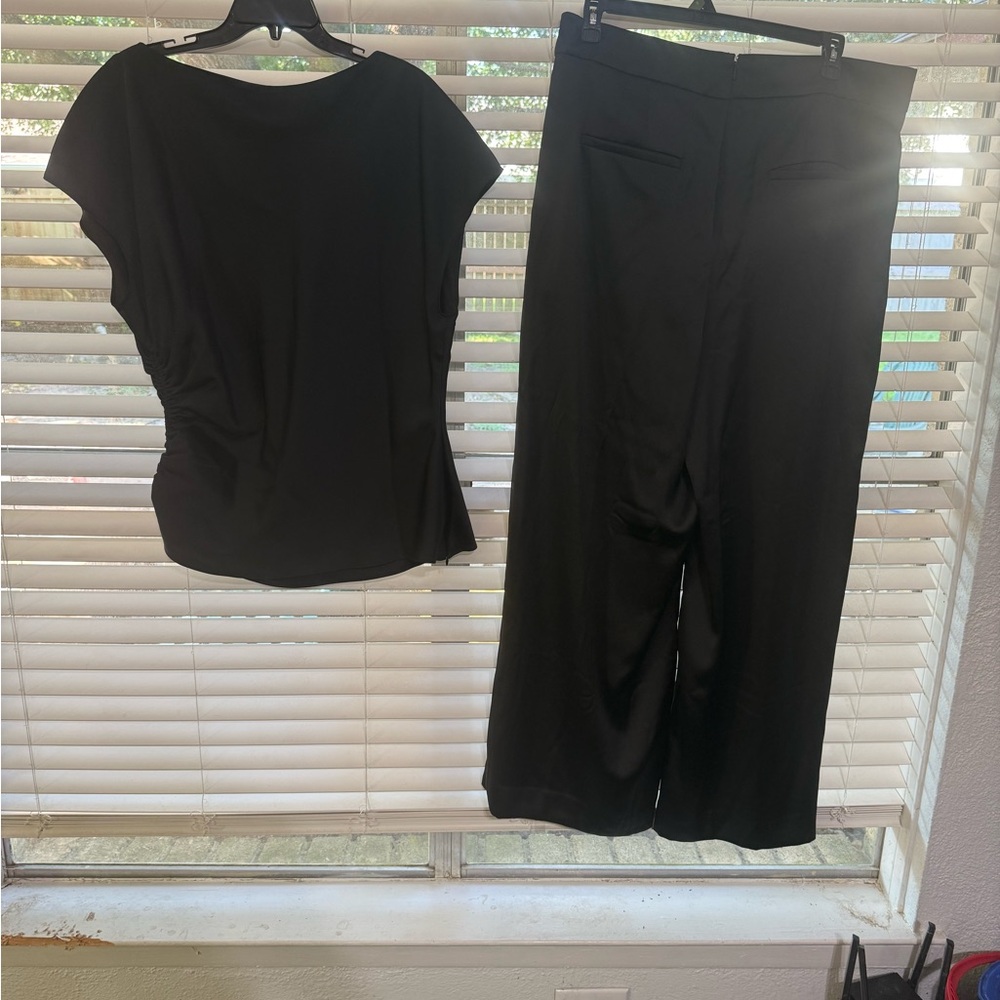 Banana Republic Black Wide Leg Pantsuit